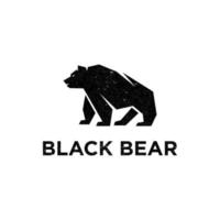 illustration vectorielle inspiration de logo d'ours noir vintage, bon pour le fitness et le modèle de logo extérieur vecteur