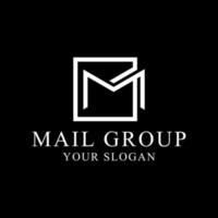 conceptions de logo de groupe de courrier, vecteur de logo internet