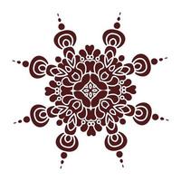 élément de mandala de dessin à la main, silhouette en couleur marsala. style majolique italienne vecteur