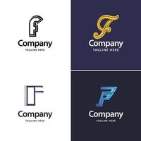 lettre f grand logo pack design création de logos modernes créatifs pour votre entreprise vecteur