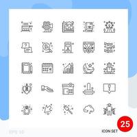 pack de 25 symboles universels de jardin de vacances saint valentin livre maison éléments de conception vectoriels modifiables vecteur
