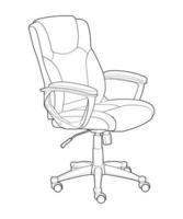 chaise de bureau dessin au trait isolé. mobilier d'intérieur d'illustration vectorielle sur fond blanc. dessin au trait de chaise de bureau pour livre de coloriage. vecteur