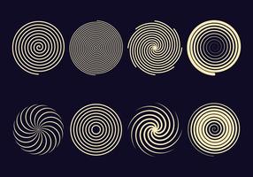 Icônes spirales d'hypnose vecteur