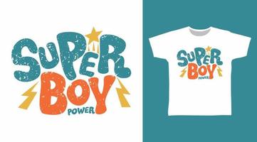 concept de design de tee de typographie super boy power vecteur