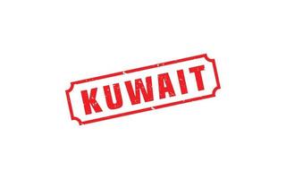 Timbre Koweït en caoutchouc avec style grunge sur fond blanc vecteur