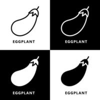 logo icône aubergine aubergine. vecteur d'illustration de symbole de légumes et de fruits