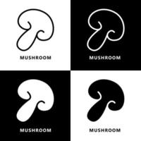 logo d'icône de plante de champignon. vecteur d'illustration de symbole de champignon de cuisine