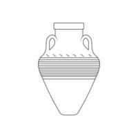 illustration d'icône de contour de pot d'argile sur fond blanc vecteur