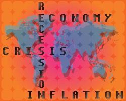 crise économique mondiale récession inflation 2023 vecteur