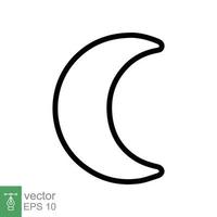 icône de la lune. style de contour simple. demi-lune, croissant, étoile de lune, lumière, design plat, concept de temps de sommeil nocturne. illustration de vecteur de ligne mince isolée sur fond blanc. ep 10.