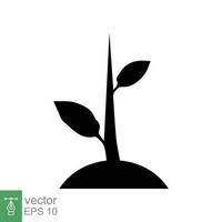 icône de semis. style plat simple. graine, jeune arbre, pousse de plante, croissance de petits arbres, feuille, concept écologique. solide, symbole de glyphe. conception d'illustration vectorielle isolée sur fond blanc. ep 10. vecteur