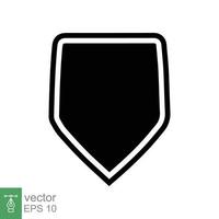 icône de bouclier. style plat simple. bouclier de silhouette noire avec forme de cadre, coffre-fort, sécurité, badge de sécurité, concept de sécurité. illustration de conception vectorielle isolée sur fond blanc. ep 10. vecteur