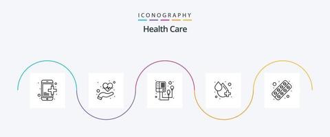 pack d'icônes de la ligne 5 de soins de santé, y compris le médicament. médical. du sang. l'eau. du sang vecteur