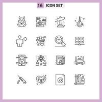 pack d'icônes vectorielles stock de 16 signes et symboles de ligne pour avatar bijoux direction mode accessoiriser éléments de conception vectoriels modifiables vecteur