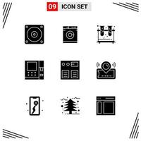 9 icônes créatives signes et symboles modernes de carte fiole de paiement en ligne argent éléments de conception vectoriels modifiables vecteur