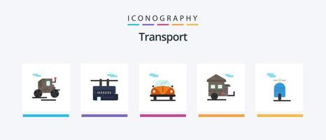 pack d'icônes plat 5 de transport, y compris le transport. moteur. auto. transport. tourisme. conception d'icônes créatives vecteur