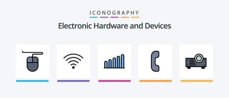 ligne d'appareils remplie de 5 packs d'icônes, y compris. Souris. . conception d'icônes créatives vecteur