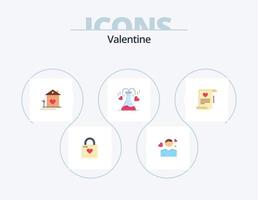 pack d'icônes plat valentine 5 conception d'icônes. amour. valentines. amour. Valentin. la personne vecteur