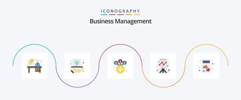 pack d'icônes plat 5 de gestion d'entreprise, y compris calculer. graphique. confiture. graphique. conseil vecteur