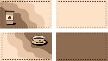 maquette de carte de visite avec café, vecteur. vecteur