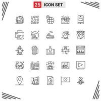 concept de 25 lignes pour les sites Web mobiles et applications ordinateurs vidéo voyage mobile eau éléments de conception vectoriels modifiables vecteur