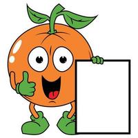 joli graphique de dessin animé de fruits orange vecteur