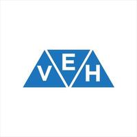 création de logo en forme de triangle evh sur fond blanc. concept de logo de lettre initiales créatives evh. vecteur