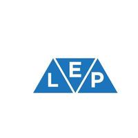 création de logo en forme de triangle elp sur fond blanc. concept de logo de lettre initiales créatives elp. vecteur