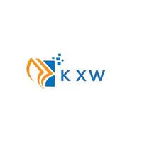 création de logo de comptabilité de réparation de crédit kxw sur fond blanc. kxw initiales créatives croissance graphique lettre logo concept. création de logo de financement d'entreprise kxw. vecteur