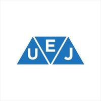 création de logo en forme de triangle euj sur fond blanc. concept de logo de lettre initiales créatives euj. vecteur