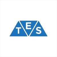 création de logo en forme de triangle ets sur fond blanc. ets concept de logo de lettre initiales créatives. vecteur