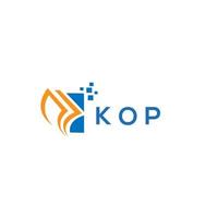 création de logo de comptabilité de réparation de crédit kop sur fond blanc. kop initiales créatives croissance graphique lettre logo concept. création de logo de financement d'entreprise kop. vecteur