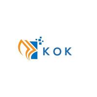 création de logo de comptabilité de réparation de crédit kok sur fond blanc. kok initiales créatives croissance graphique lettre logo concept. création de logo de financement d'entreprise kok. vecteur