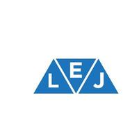 création de logo en forme de triangle elj sur fond blanc. concept de logo de lettre initiales créatives elj. vecteur