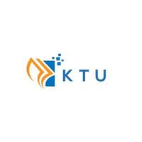 création de logo de comptabilité de réparation de crédit ktu sur fond blanc. ktu initiales créatives croissance graphique lettre logo concept. création de logo de financement d'entreprise ktu. vecteur