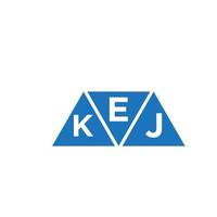 création de logo en forme de triangle ekj sur fond blanc. concept de logo de lettre initiales créatives ekj. vecteur
