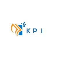 création de logo de comptabilité de réparation de crédit kpi sur fond blanc. kpi creative initiales croissance graphique lettre logo concept. création de logo de financement d'entreprise kpi. vecteur