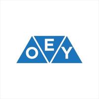 création de logo en forme de triangle eoy sur fond blanc. concept de logo de lettre initiales créatives eoy. vecteur
