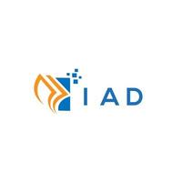 création de logo de comptabilité de réparation de crédit iad sur fond blanc. iad initiales créatives croissance graphique lettre logo concept. création de logo de finance d'entreprise iad. vecteur