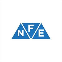 création de logo en forme de triangle fne sur fond blanc. concept de logo de lettre initiales créatives fne. vecteur