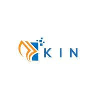 création de logo de comptabilité de réparation de crédit kin sur fond blanc. concept de logo de lettre graphique de croissance initiales créatives kin. création de logo de finance d'entreprise kin. vecteur