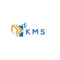 création de logo de comptabilité de réparation de crédit kms sur fond blanc. concept de logo de lettre graphique de croissance des initiales créatives kms. création de logo de financement d'entreprise kms. vecteur