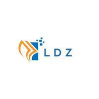 création de logo de comptabilité de réparation de crédit ldz sur fond blanc. ldz creative initiales croissance graphique lettre logo concept. création de logo de financement d'entreprise ldz. vecteur