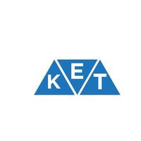 création de logo en forme de triangle ekt sur fond blanc. concept de logo de lettre initiales créatives ekt. vecteur