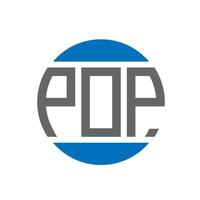 création de logo de lettre pop sur fond blanc. concept de logo de cercle d'initiales créatives pop. conception de lettre pop. vecteur