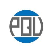création de logo de lettre pqu sur fond blanc. concept de logo de cercle d'initiales créatives pqu. conception de lettre pqu. vecteur