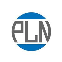 création de logo de lettre pln sur fond blanc. concept de logo de cercle d'initiales créatives pln. conception de lettre pln. vecteur