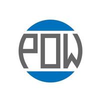 création de logo de lettre pow sur fond blanc. concept de logo de cercle d'initiales créatives pow. conception de lettre pow. vecteur