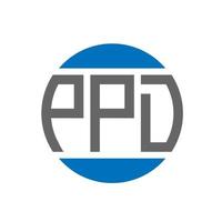 création de logo de lettre ppd sur fond blanc. concept de logo de cercle d'initiales créatives ppd. conception de lettre ppd. vecteur