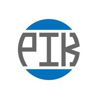 création de logo de lettre pik sur fond blanc. concept de logo de cercle d'initiales créatives pik. conception de lettre pik. vecteur